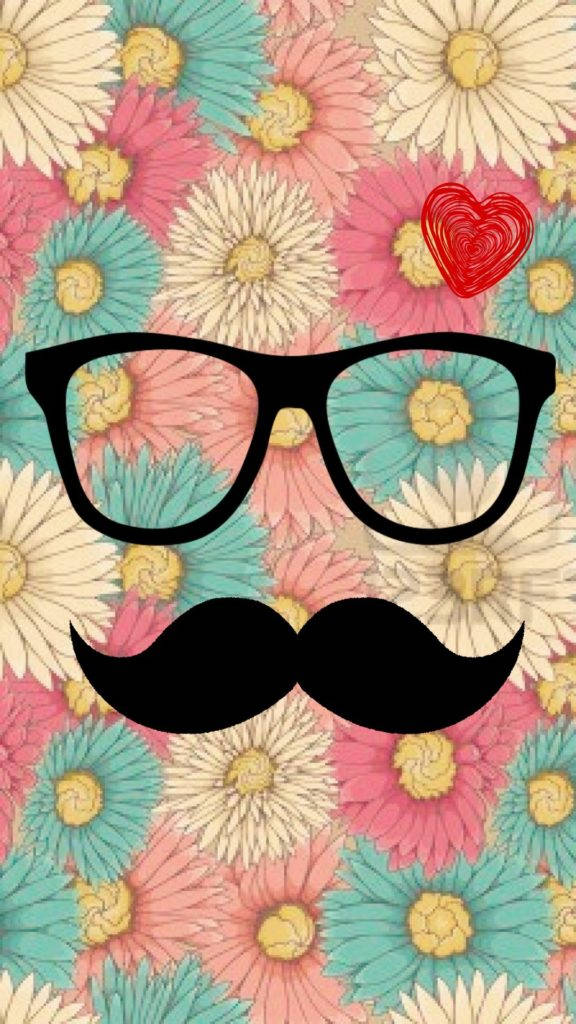 Vintage Mustache Flower Iphone Wallpaper