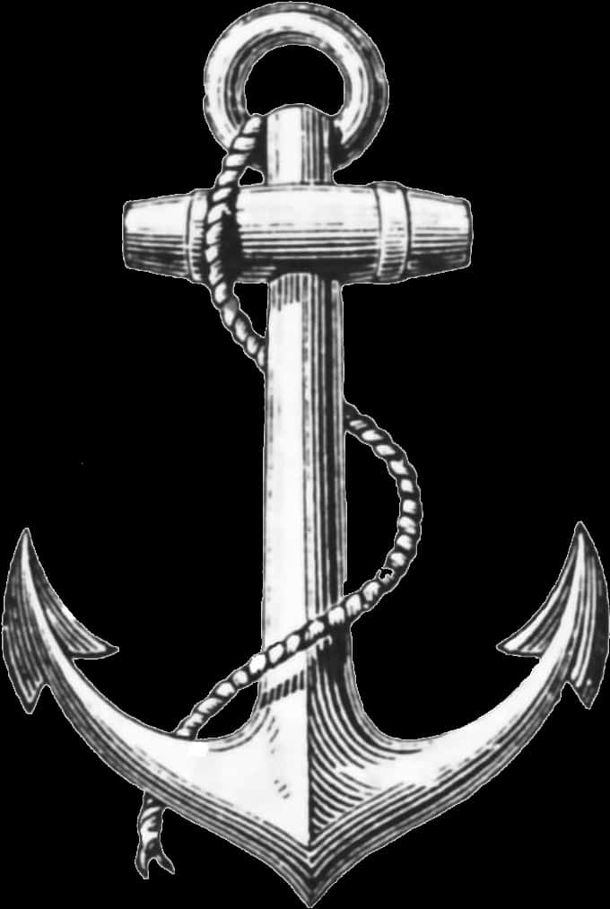 Vintage Nautical Anchor Illustration PNG