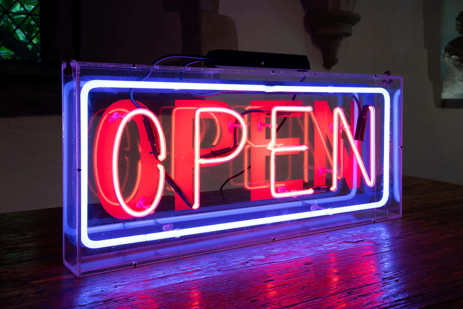 Vintage Neon Open Sign Wallpaper