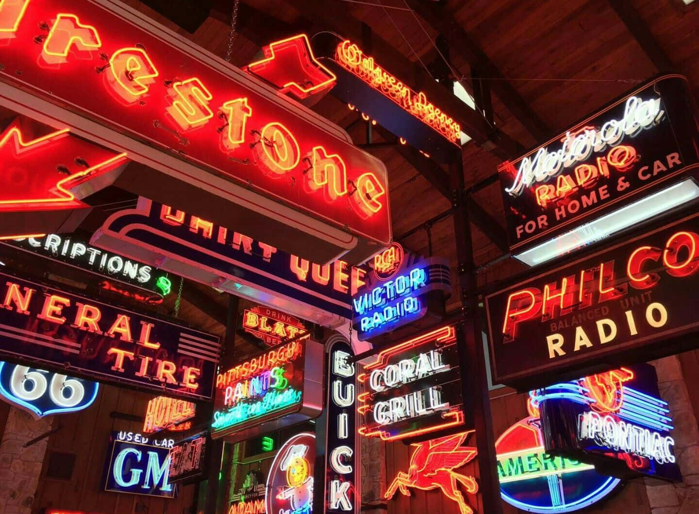 Vintage Neon Signs Collectie Achtergrond