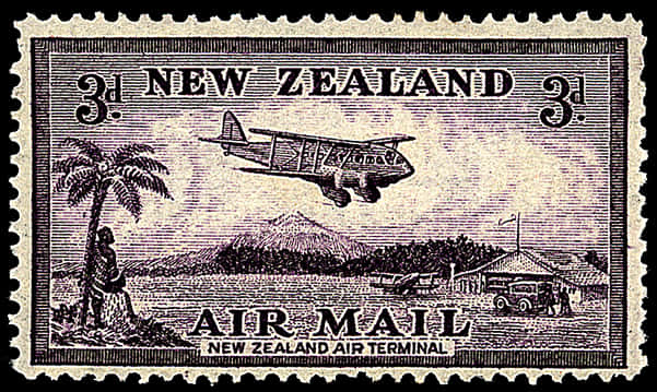 Vintage New Zealand Airmail Stamp PNG