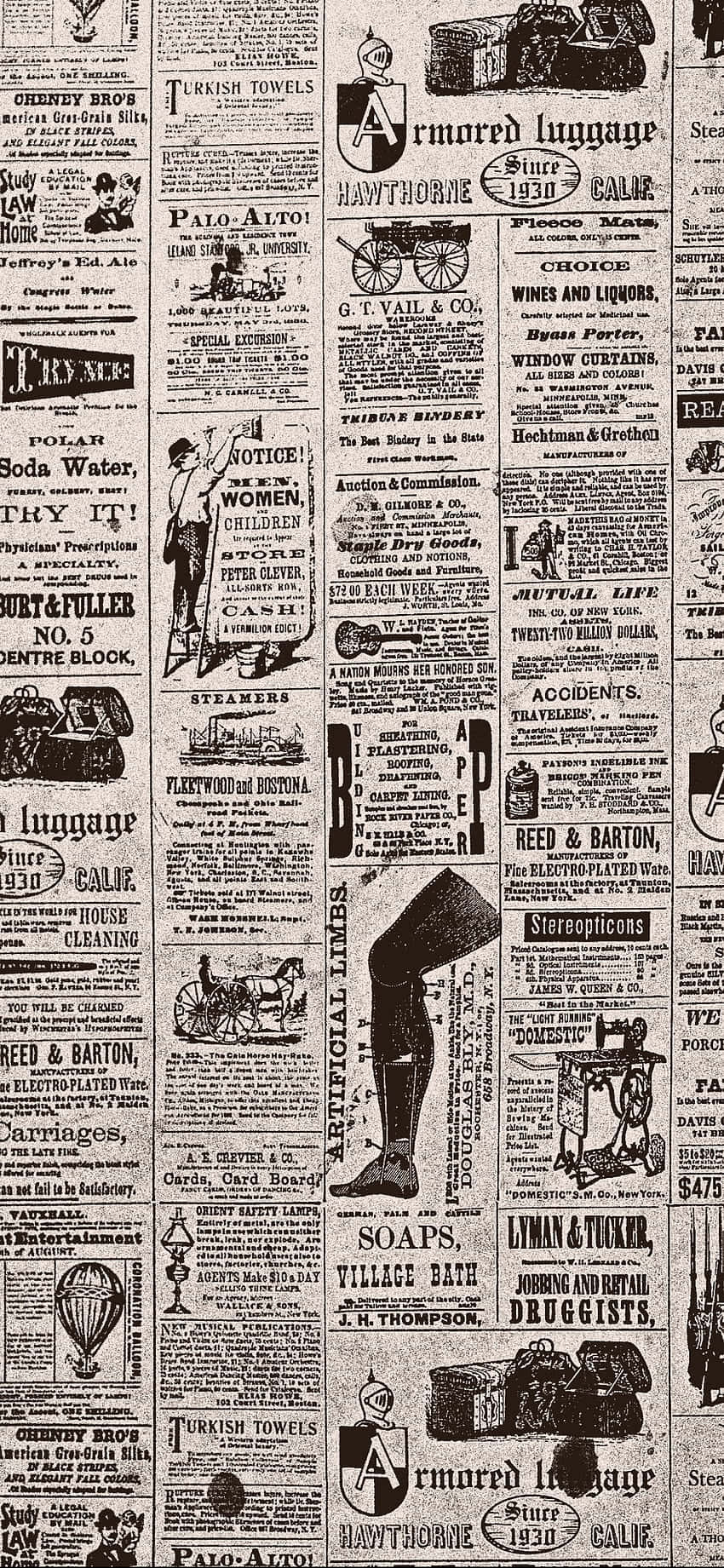 Udgravning af fortiden - Læsning af en ægte Vintage avis Wallpaper