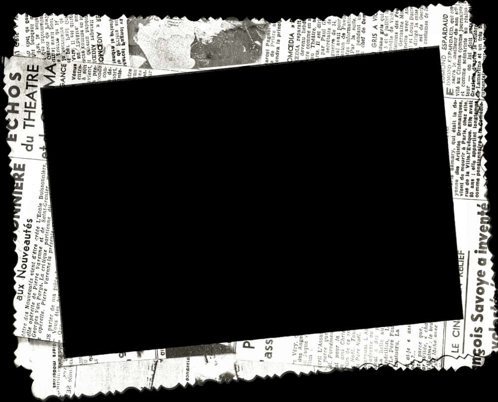 Vintage Newspaper Frame Background PNG