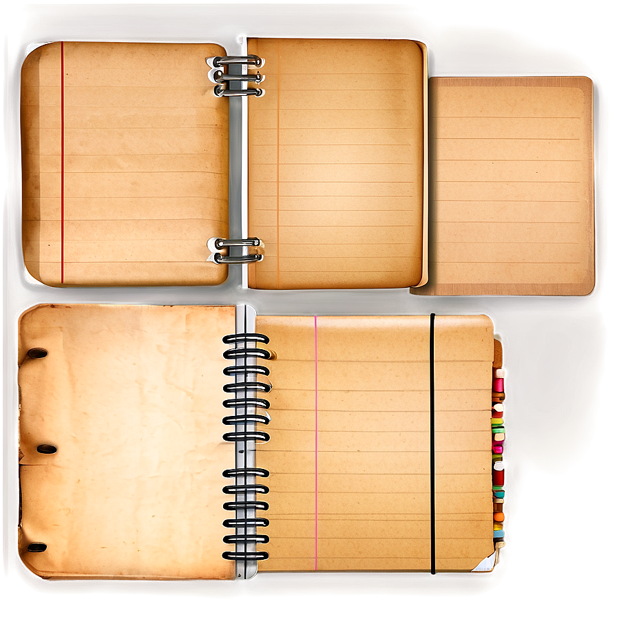 Vintage Notebook Paper Png 05252024 PNG