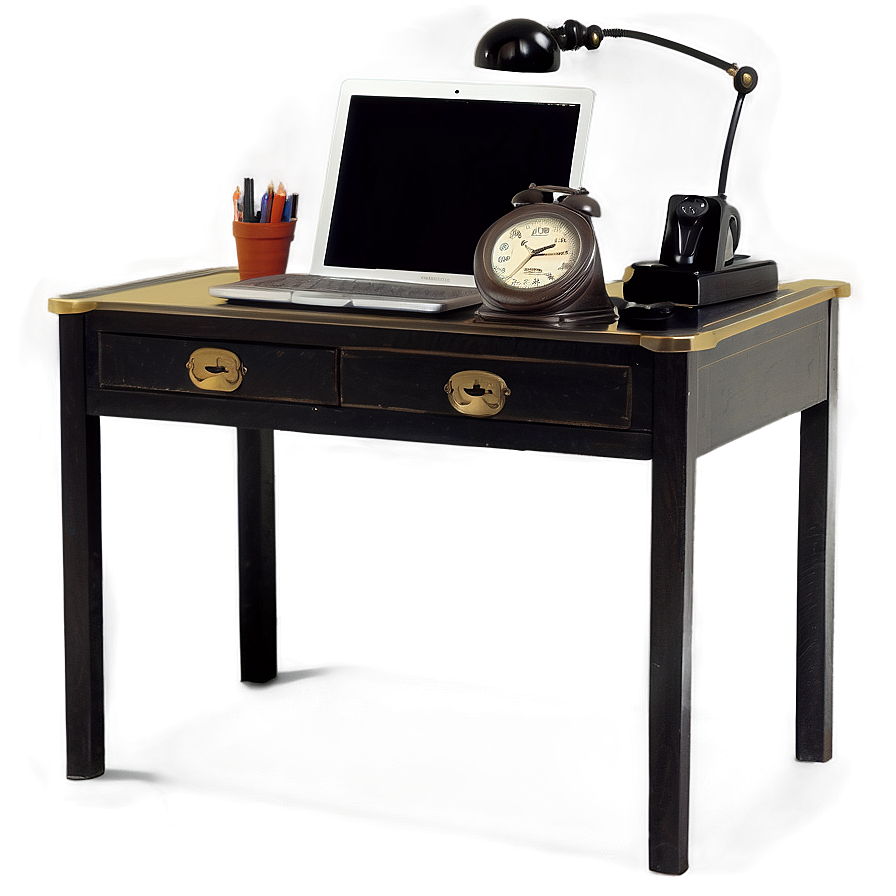 Vintage Office Desk Png 06122024 PNG