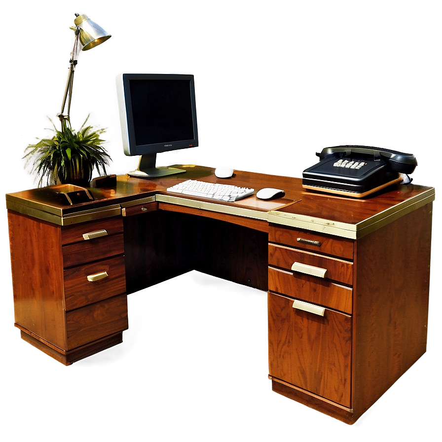 Vintage Office Desk Png Mga3 PNG