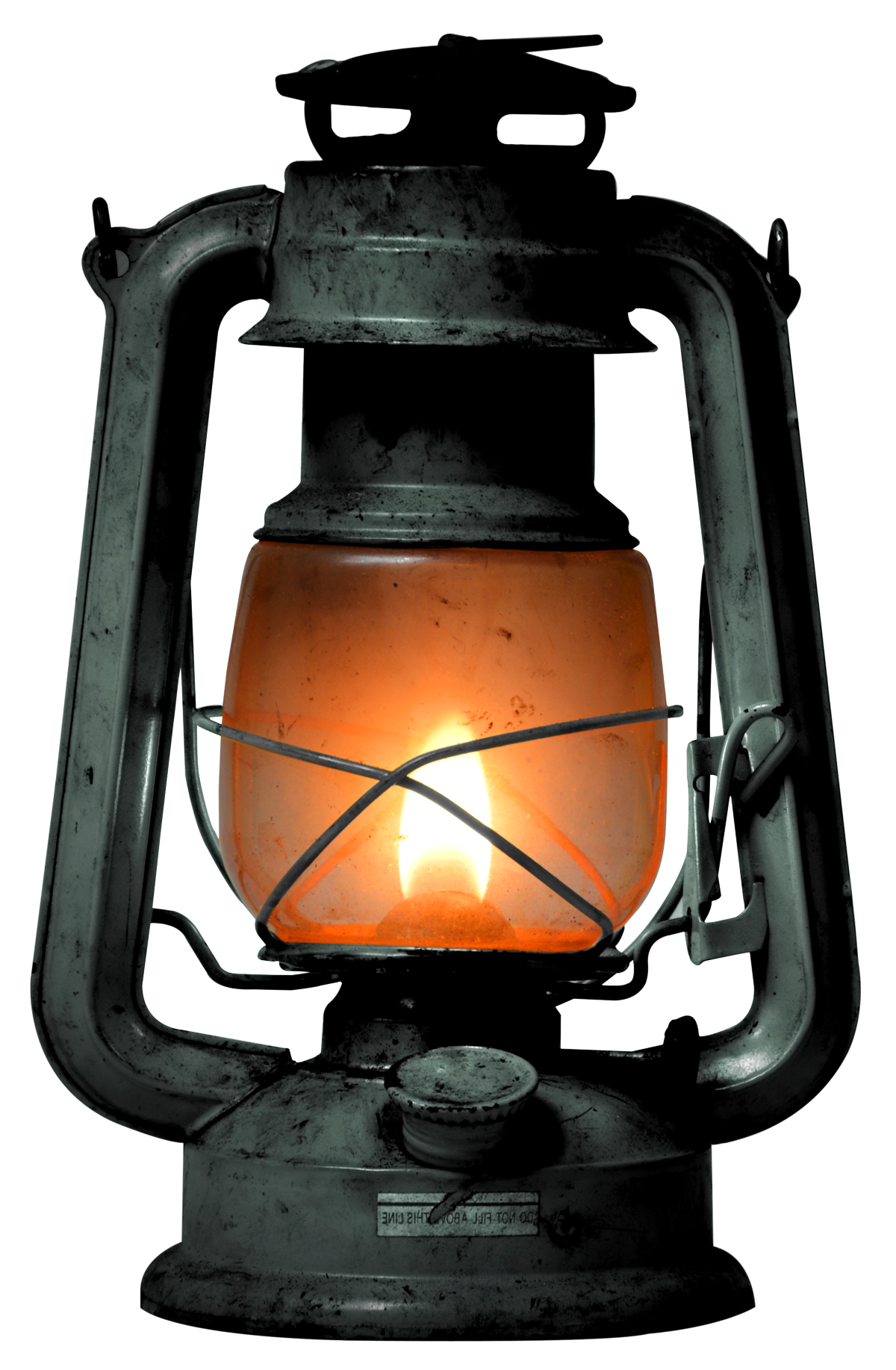 Vintage Oil Lantern Lit PNG