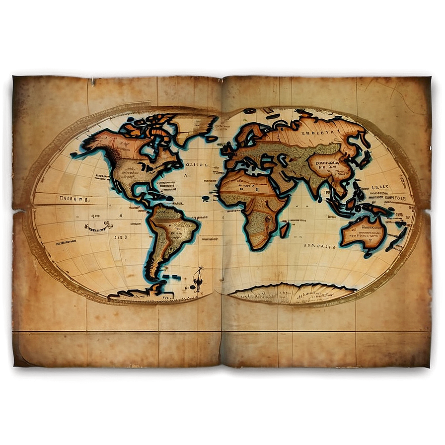 Vintage Old Map Paper Texture Png Gtd PNG