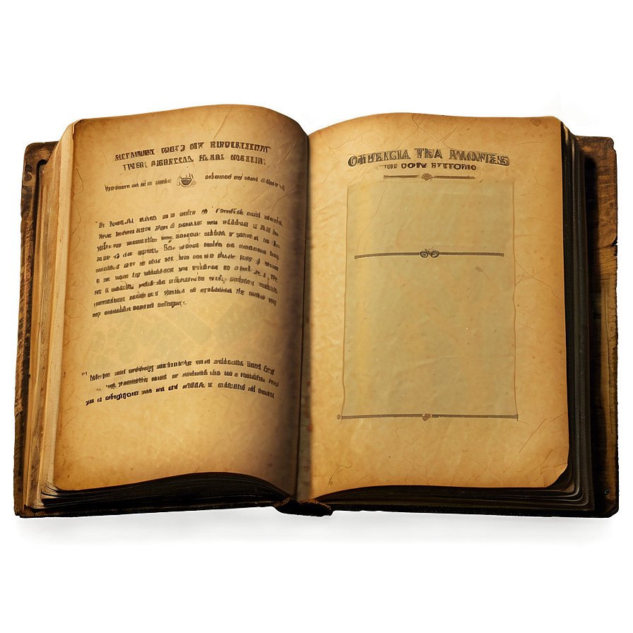 Vintage Open Book Png Dob PNG