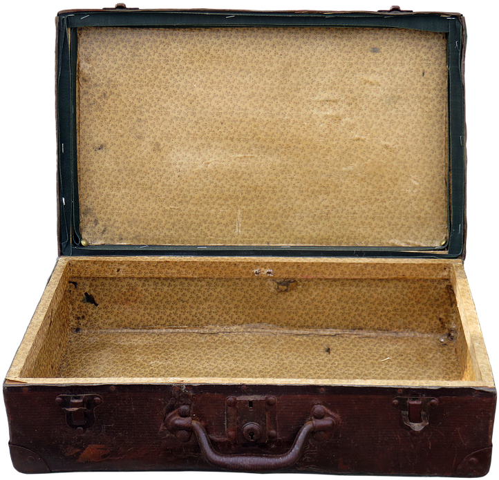 Vintage Open Suitcase PNG