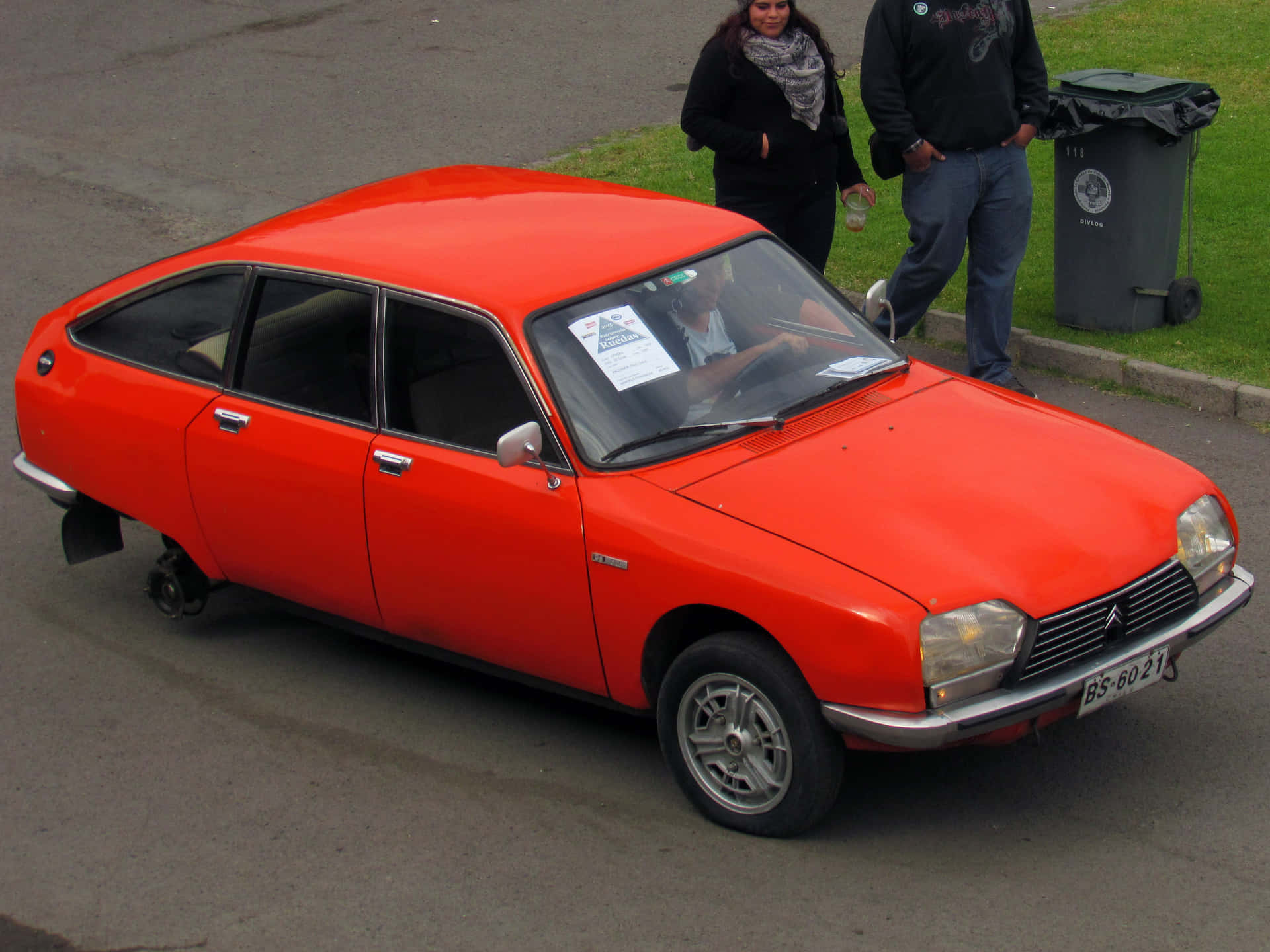 Vintage Oranje Citroen G S Auto Achtergrond