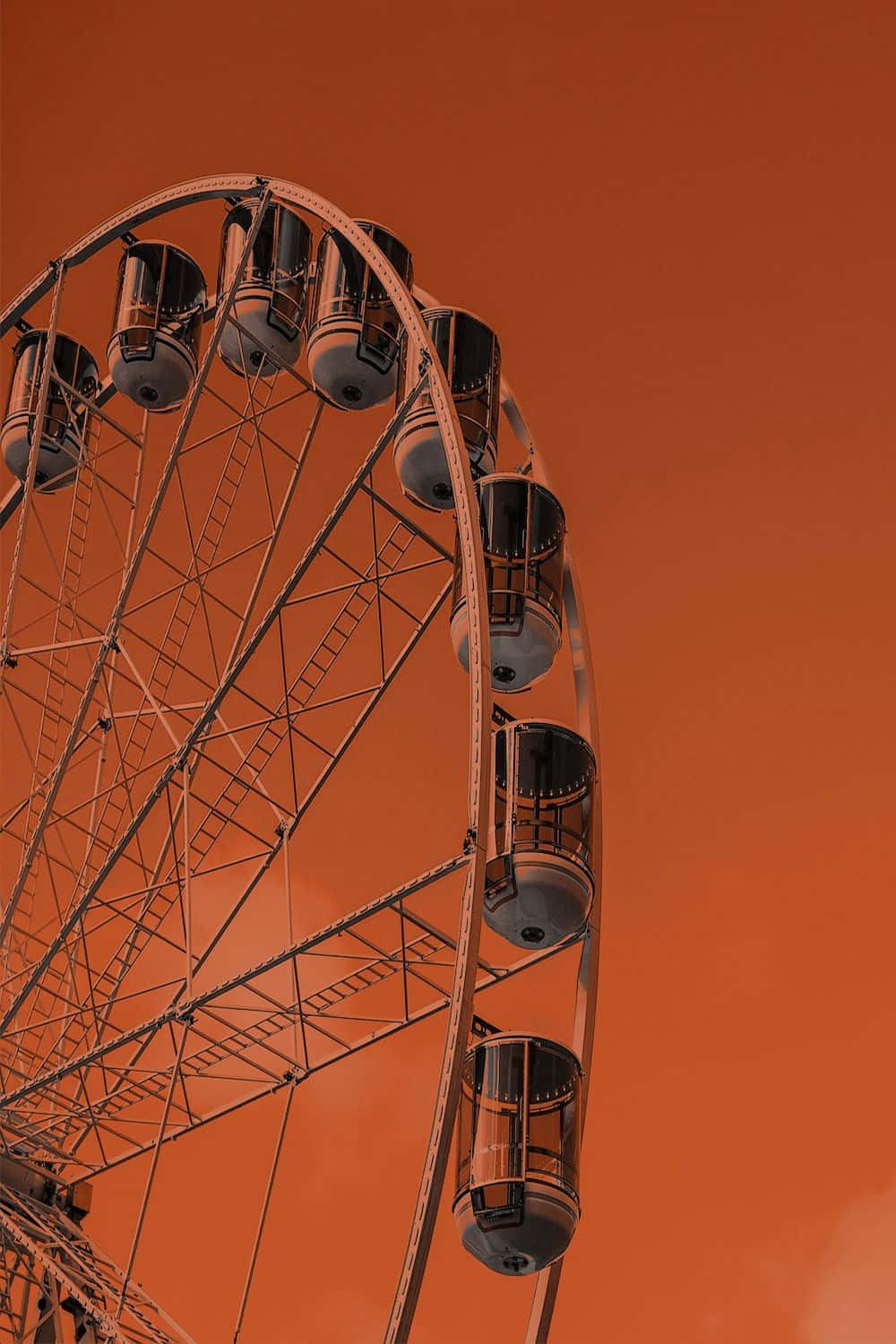 Vintage Orange Ferris Wheel Aesthetic.jpg Wallpaper