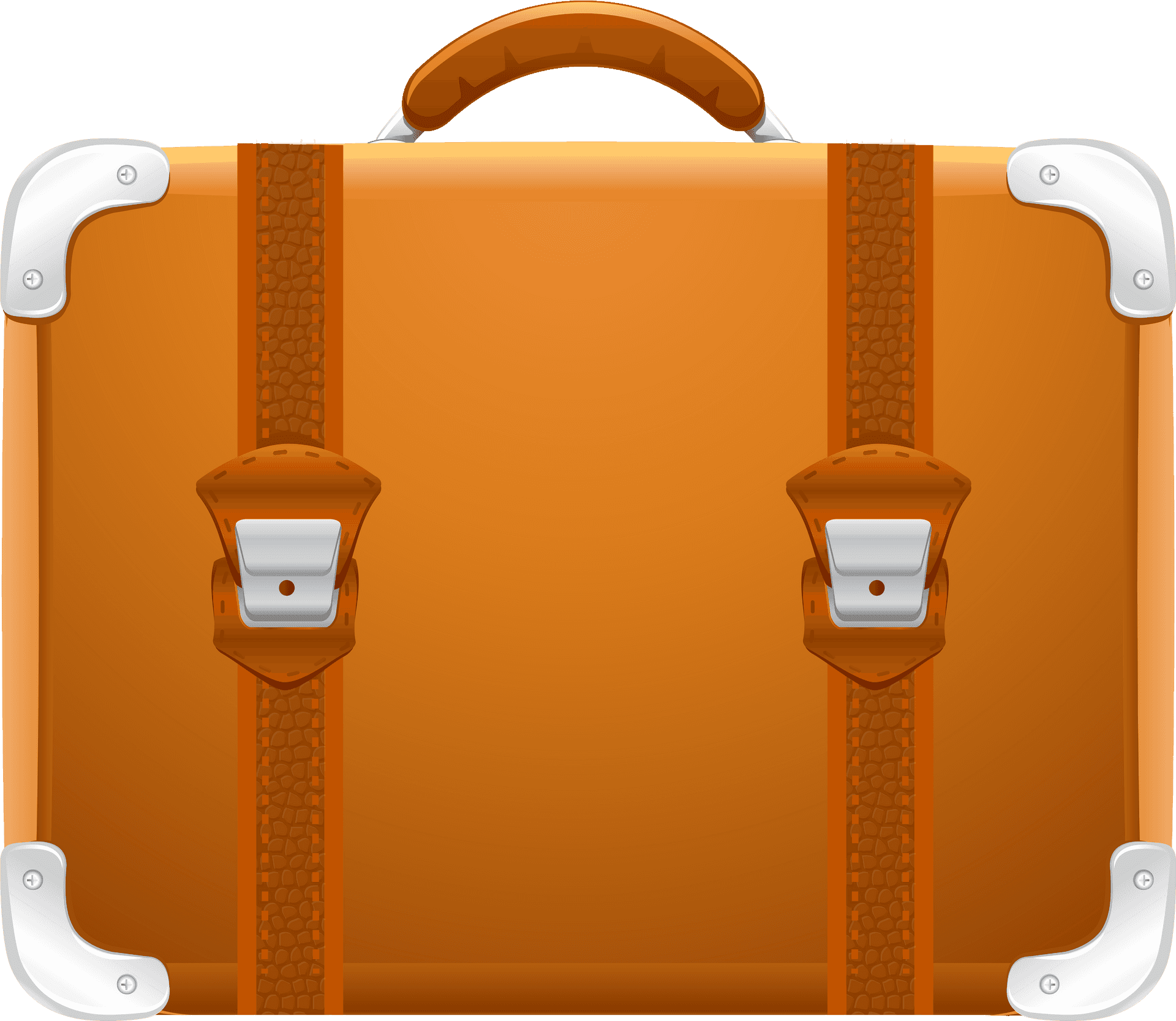 Vintage Orange Suitcase PNG