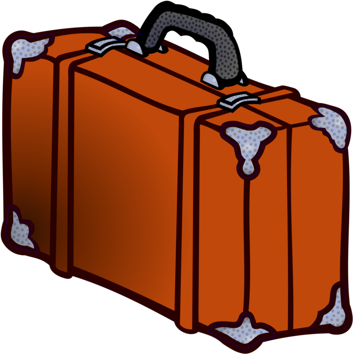 Vintage Orange Suitcase Illustration PNG