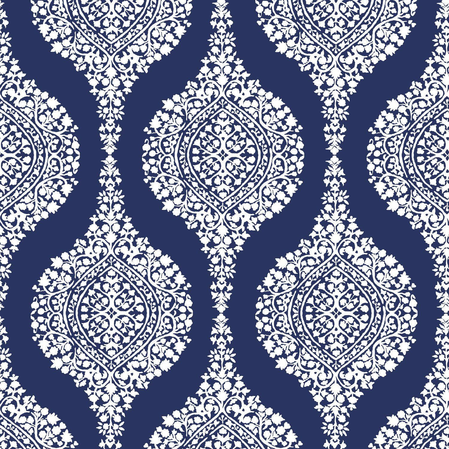 Vintage Ornamental White Pattern Wallpaper