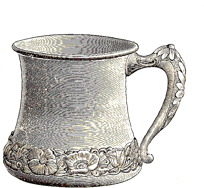 Vintage Ornate Tea Cup Graphic PNG