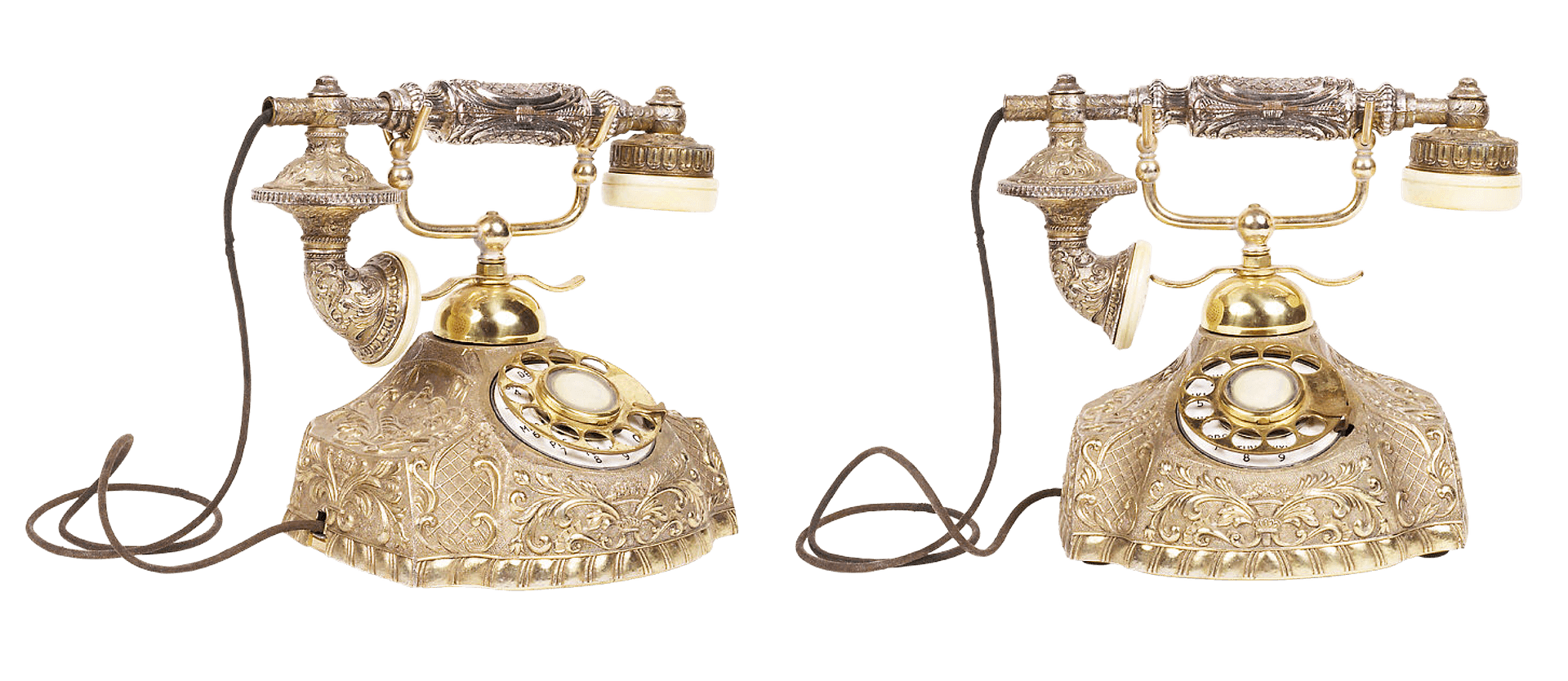 Vintage Ornate Telephone Set PNG