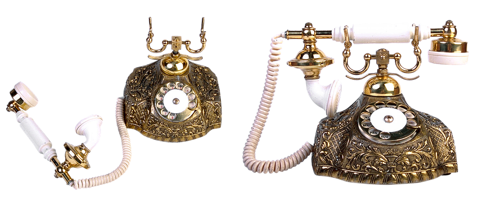 Vintage Ornate Telephones PNG