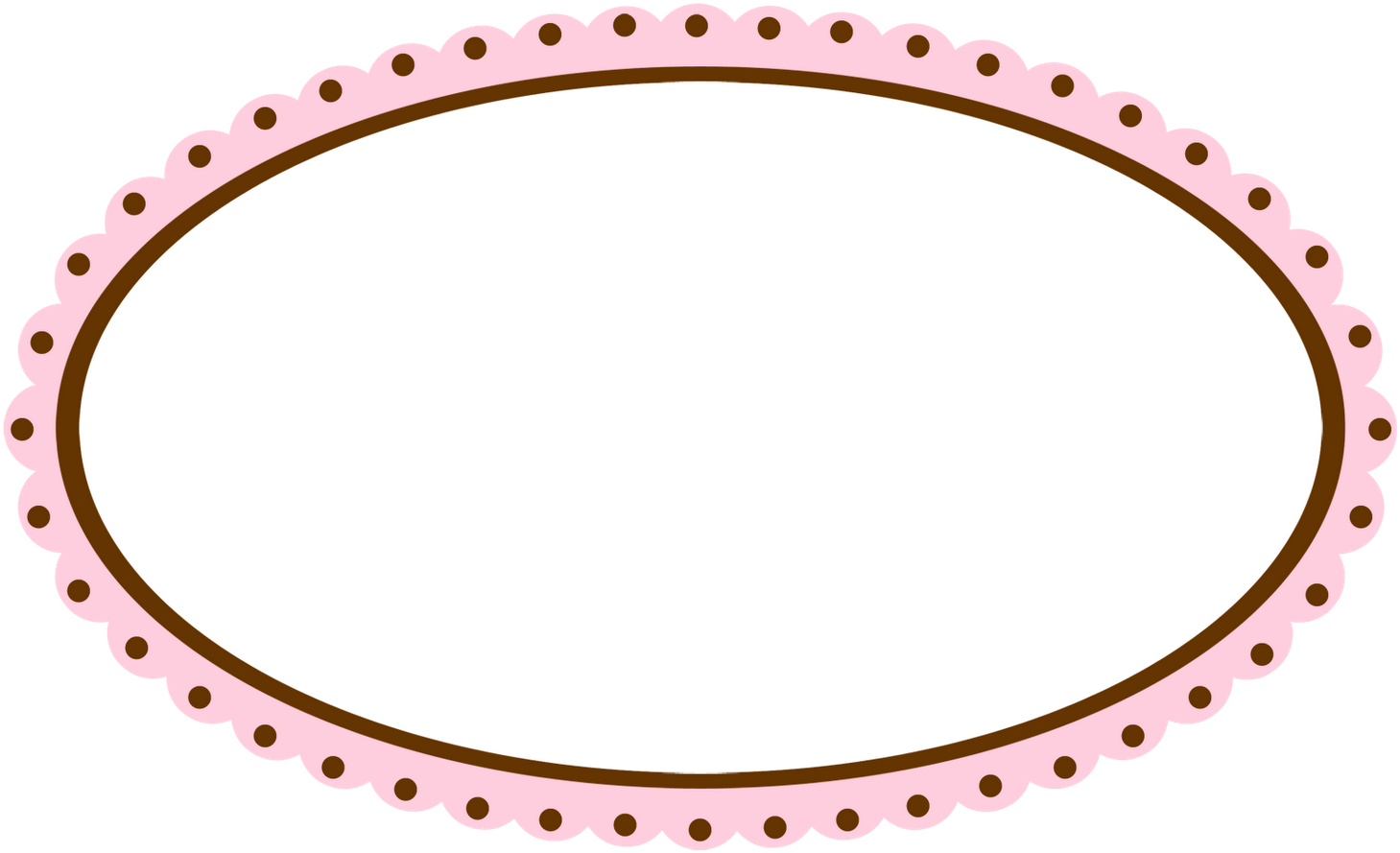 Vintage Oval Frame Pink Accents PNG