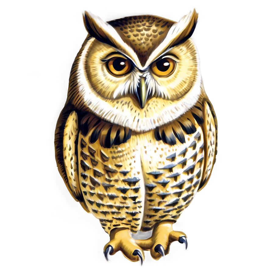 Vintage Owl Drawing Png Fug PNG