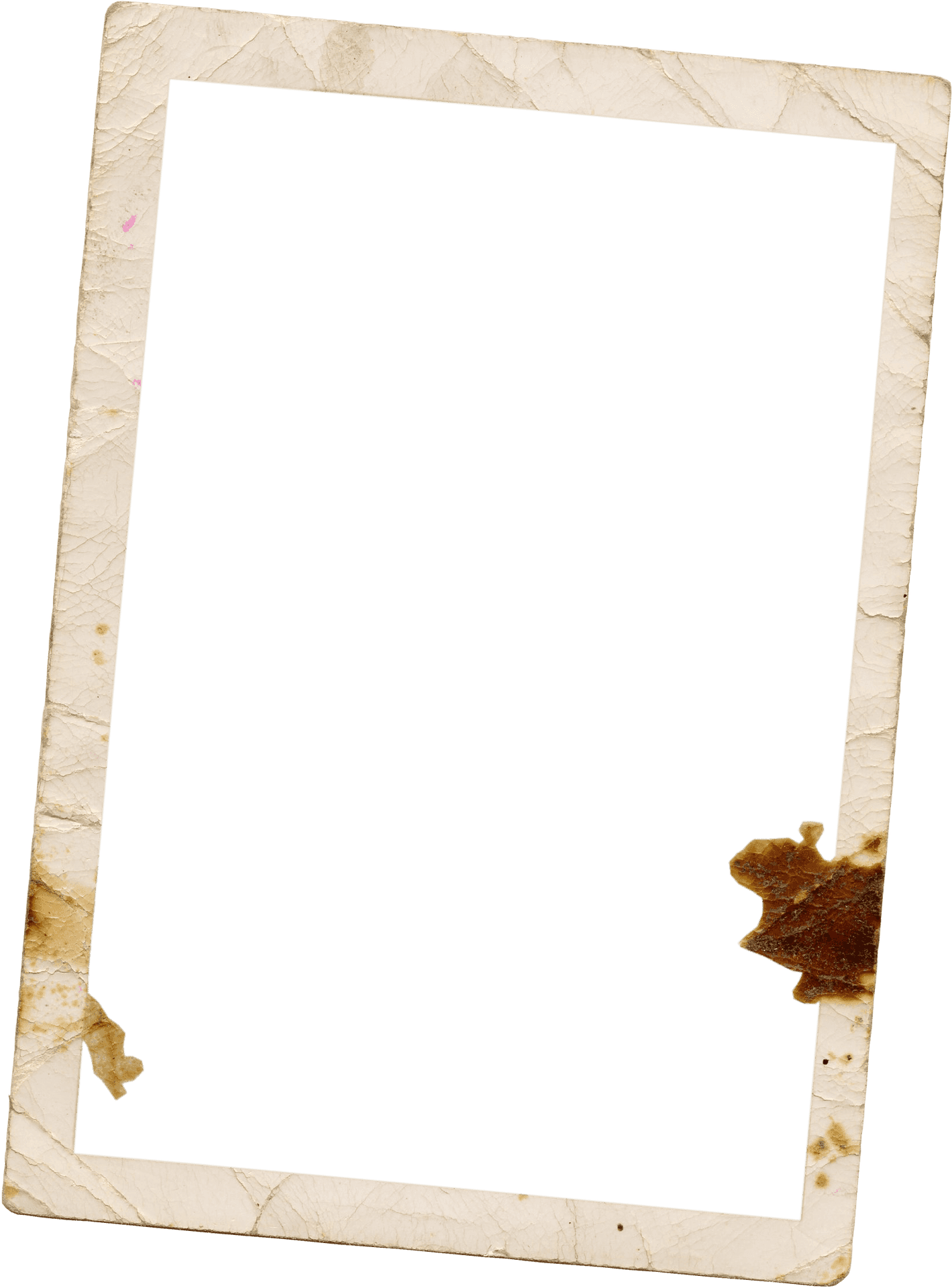 Vintage Paper Frame Damaged Texture PNG