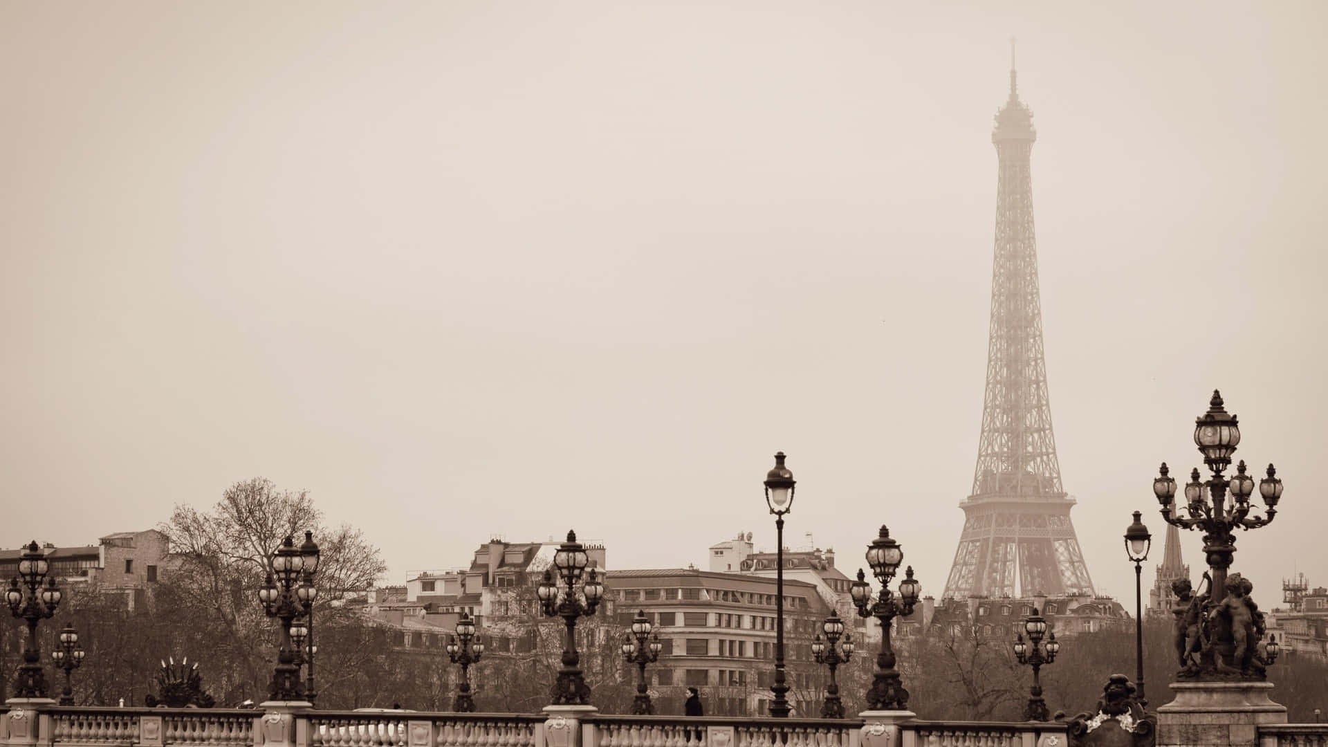 Vintage_ Paris_ Eiffel_ Tower_ View Wallpaper