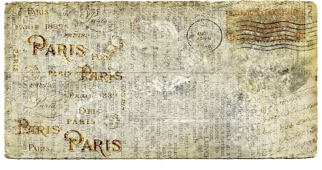 Vintage Paris Postcard Texture PNG