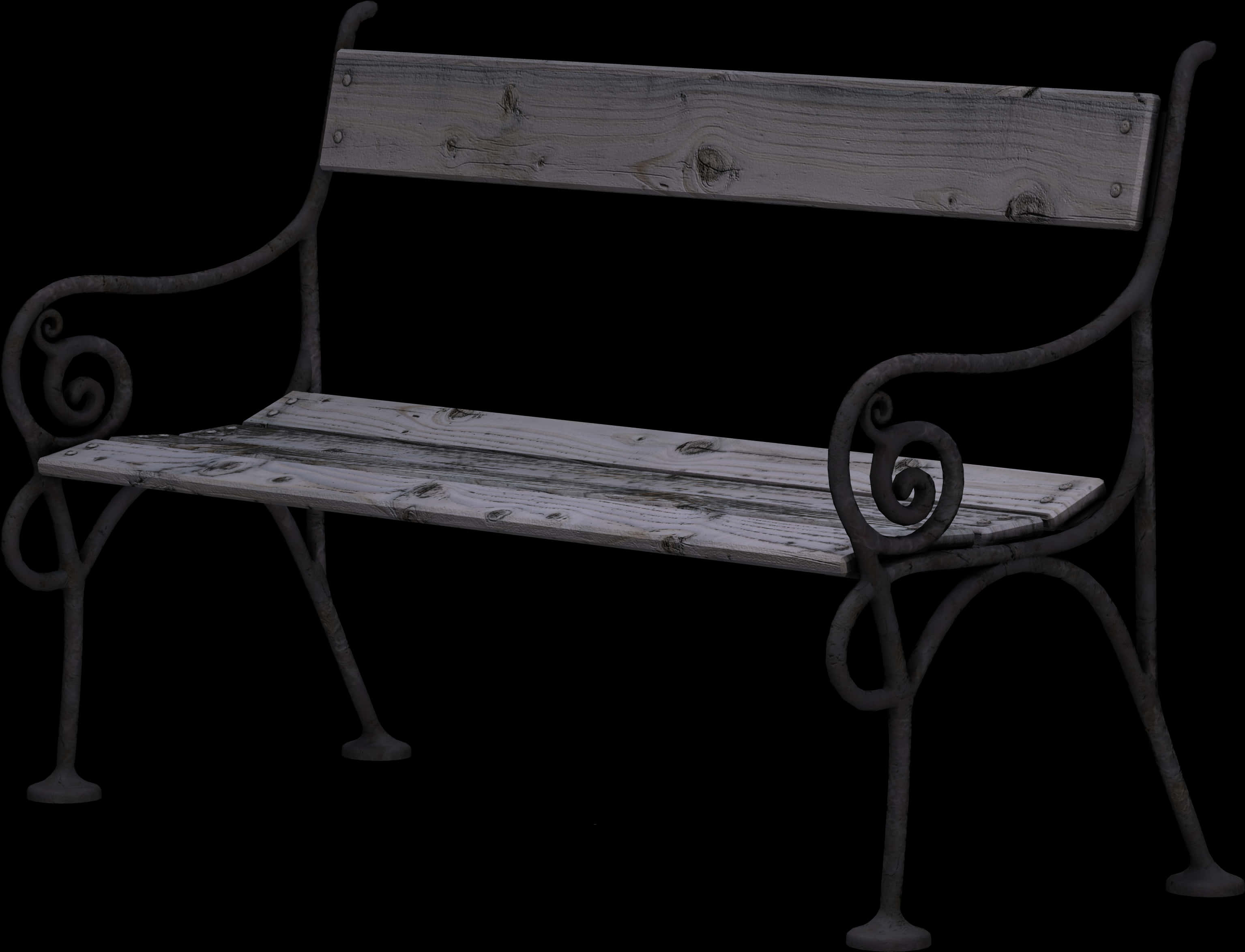 Vintage Park Bench Isolated PNG
