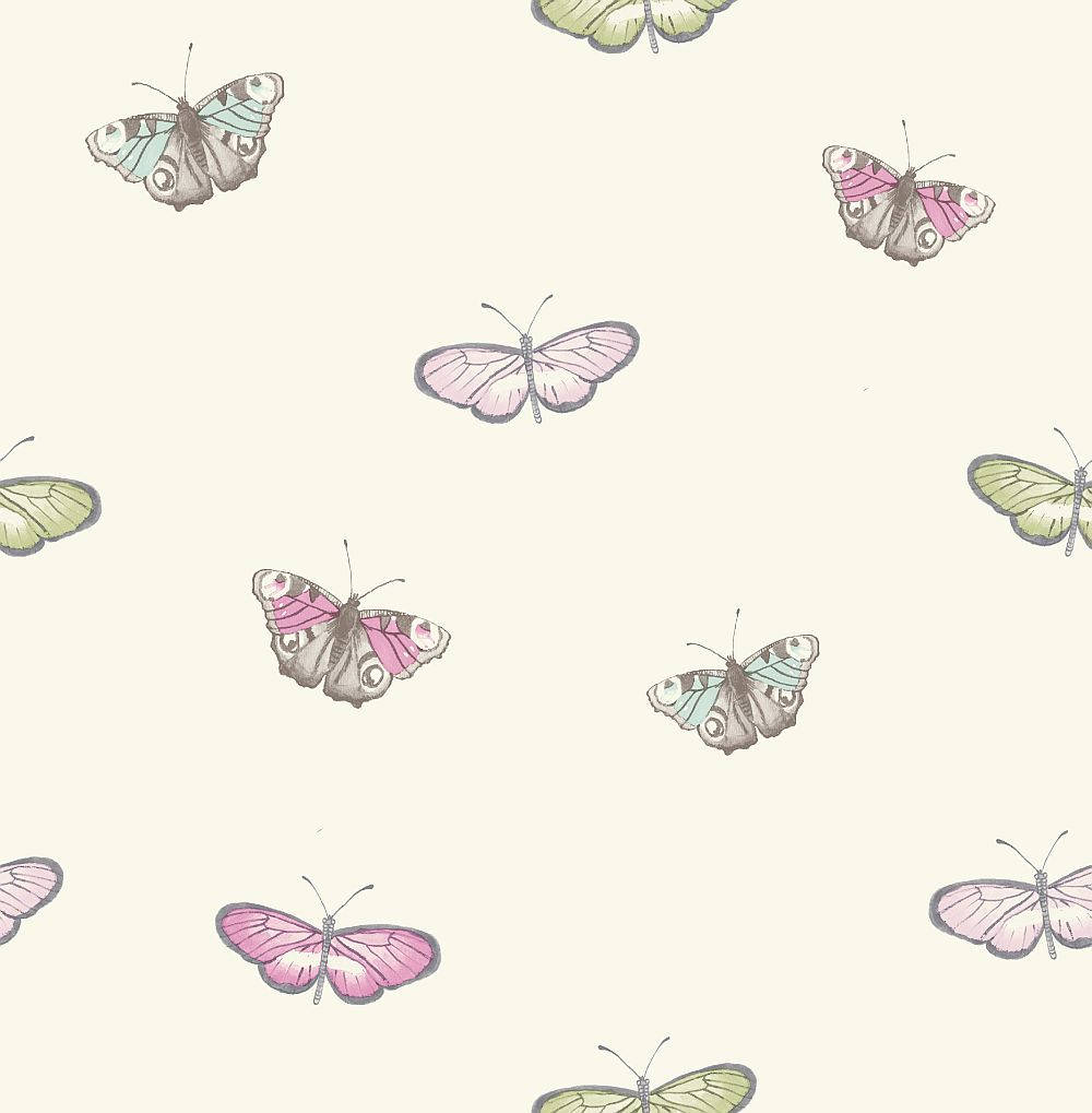 Einetapete Mit Schmetterlingen Darauf Wallpaper