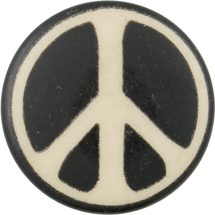 Vintage Peace Symbol Badge PNG
