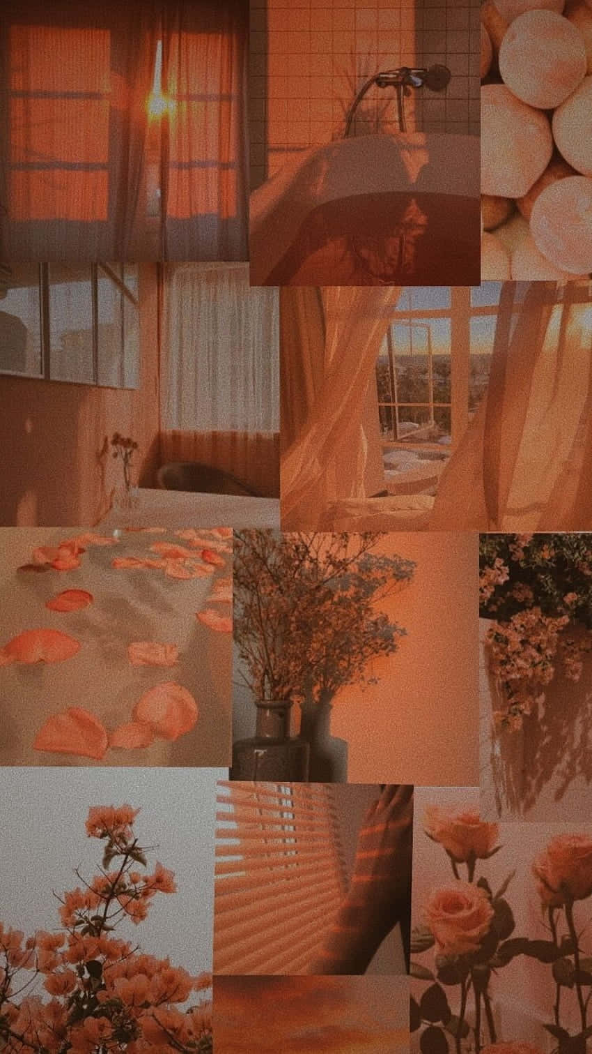 Vintage Peach Aesthetic Collage.jpg Wallpaper