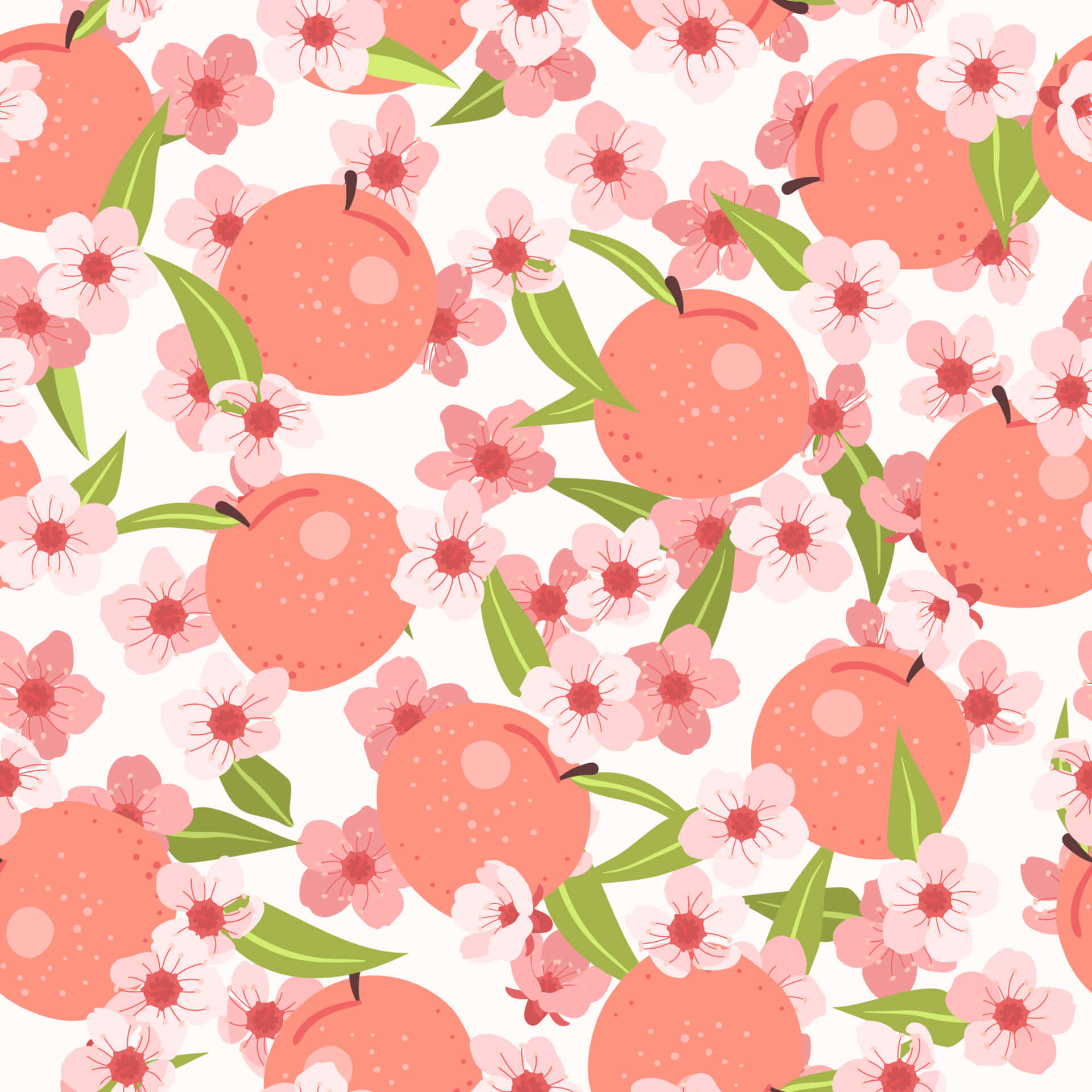 Vintage Peach Cherry Blossom Wallpaper
