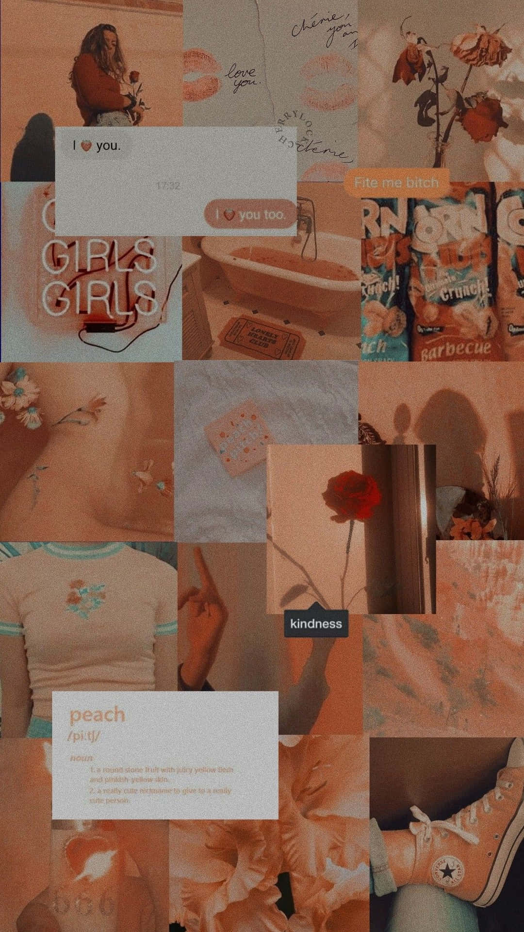 En kollage af billeder af piger og sko Wallpaper