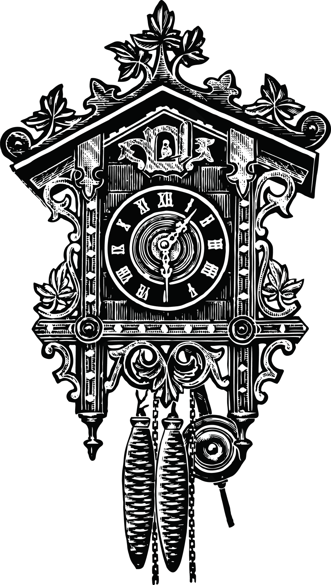 Vintage Pendulum Clock Illustration PNG