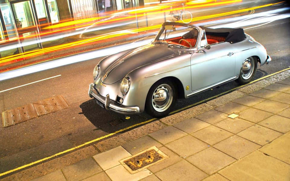 Vintage Perfection - Porsche 356 Coupe In Classic Black Wallpaper