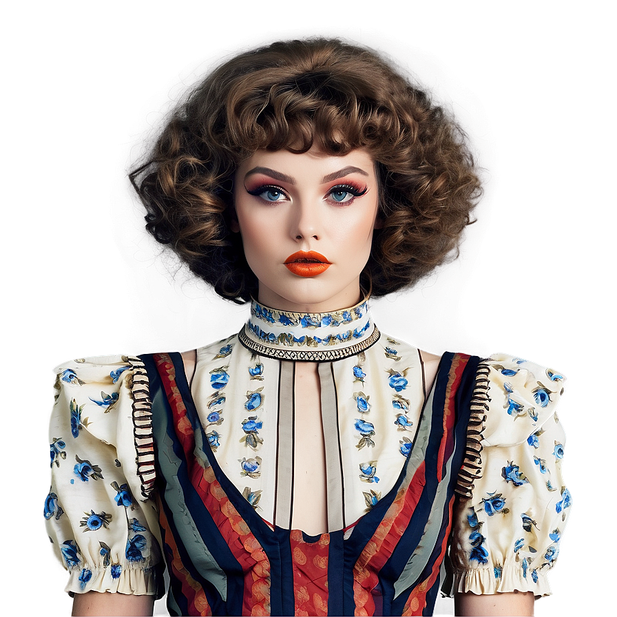 Vintage Perm Style Png 3 PNG