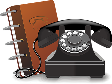 Vintage Phoneand Address Book PNG