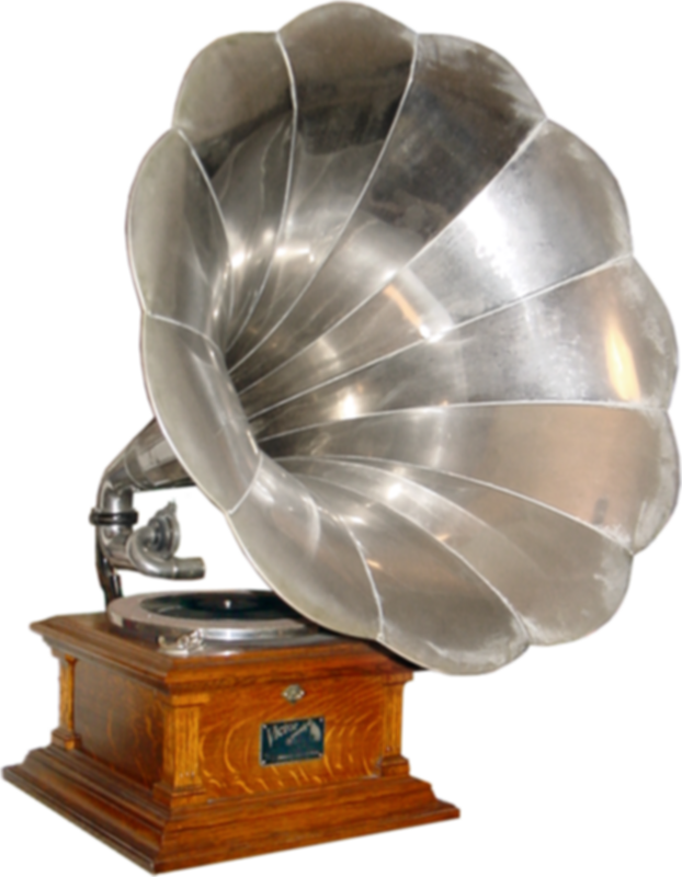 Vintage Phonographwith Horn PNG