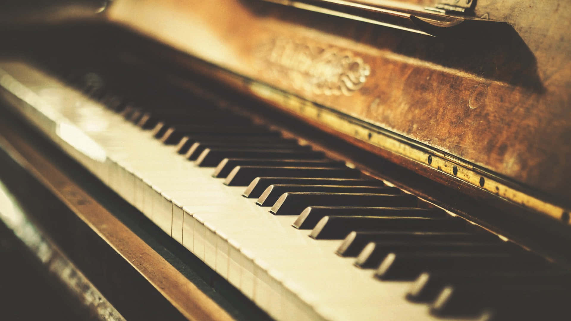 Vintage Piano Keys Retro Music Vibe Wallpaper