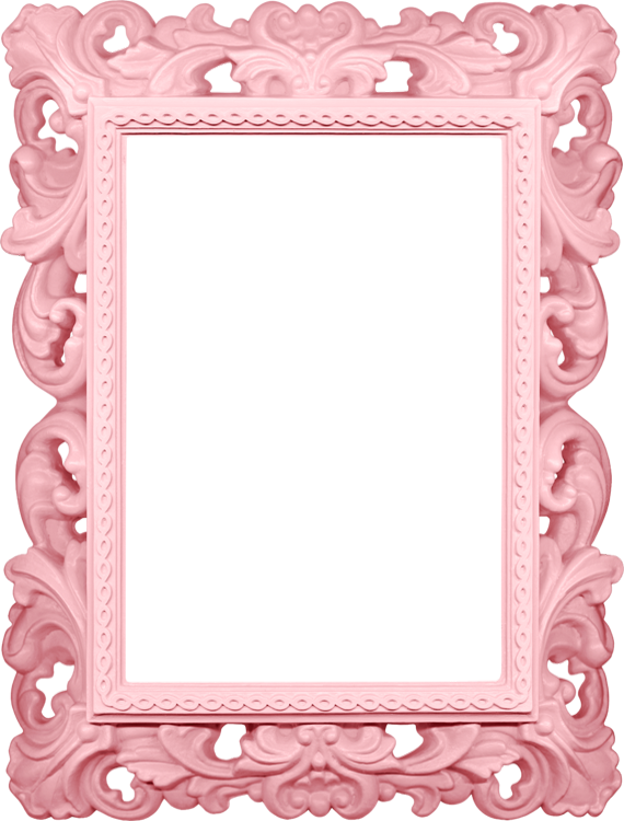 Vintage Pink Baroque Photo Frame PNG