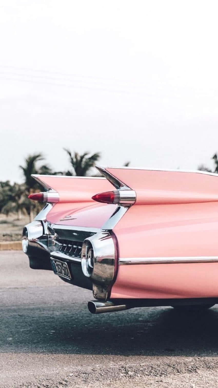 Vintage Pink Cadillac Fins Wallpaper
