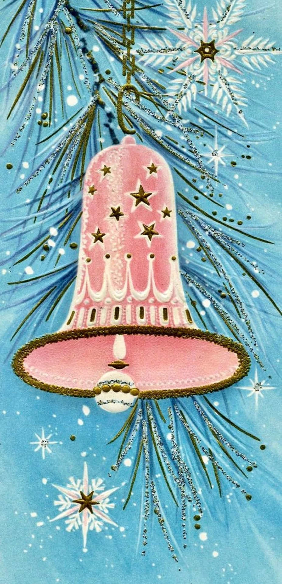 Vintage Roze Kerstbel Illustratie Achtergrond