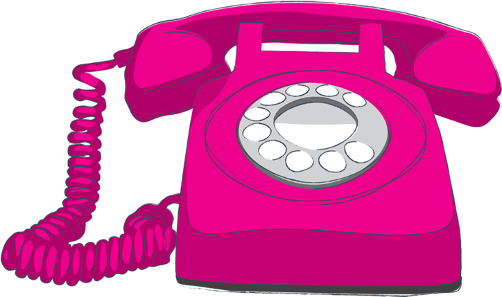 Vintage Pink Rotary Phone PNG