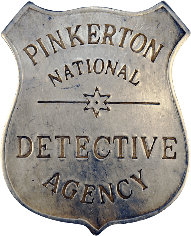 Vintage Pinkerton Detective Agency Badge PNG