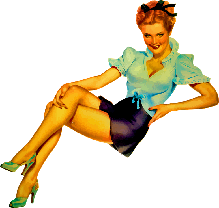 Vintage Pinup Girl Classic Pose PNG