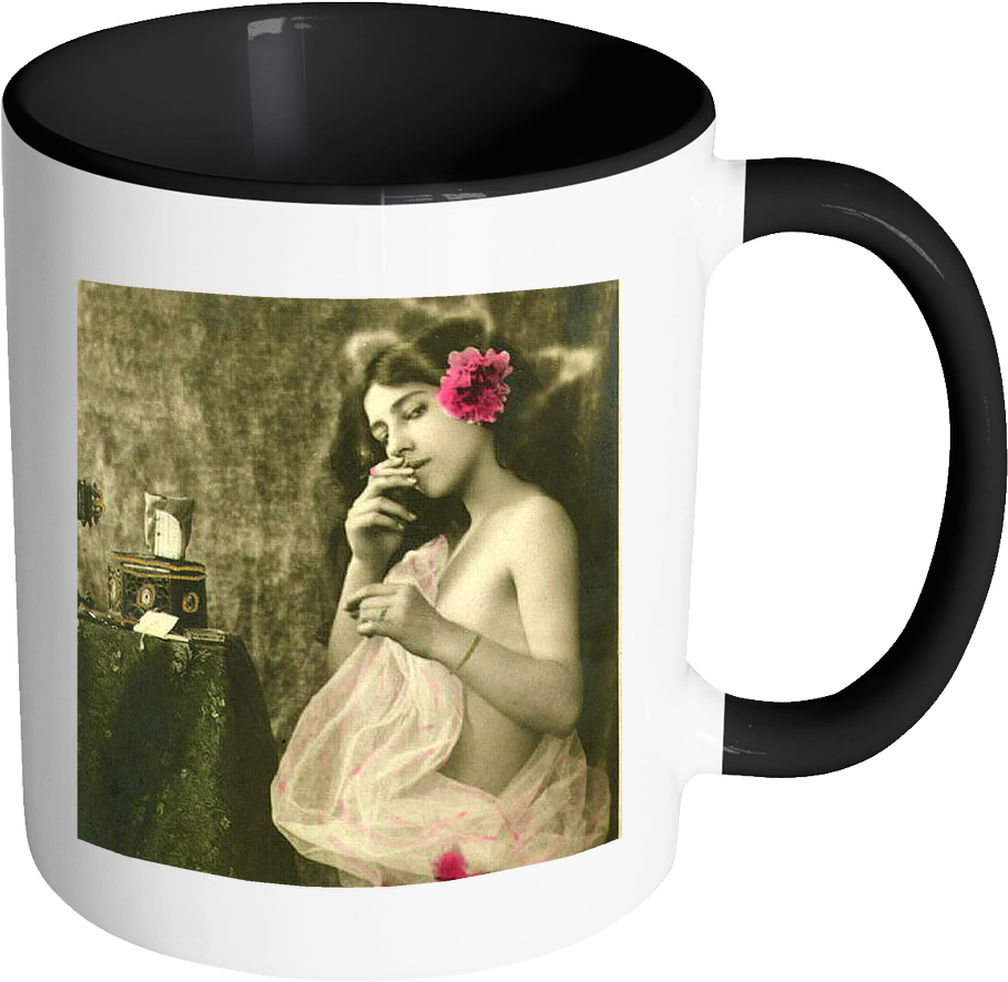 Vintage Pinup Girl Mug PNG