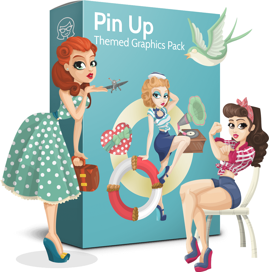 Vintage Pinup Girls Graphics Pack PNG