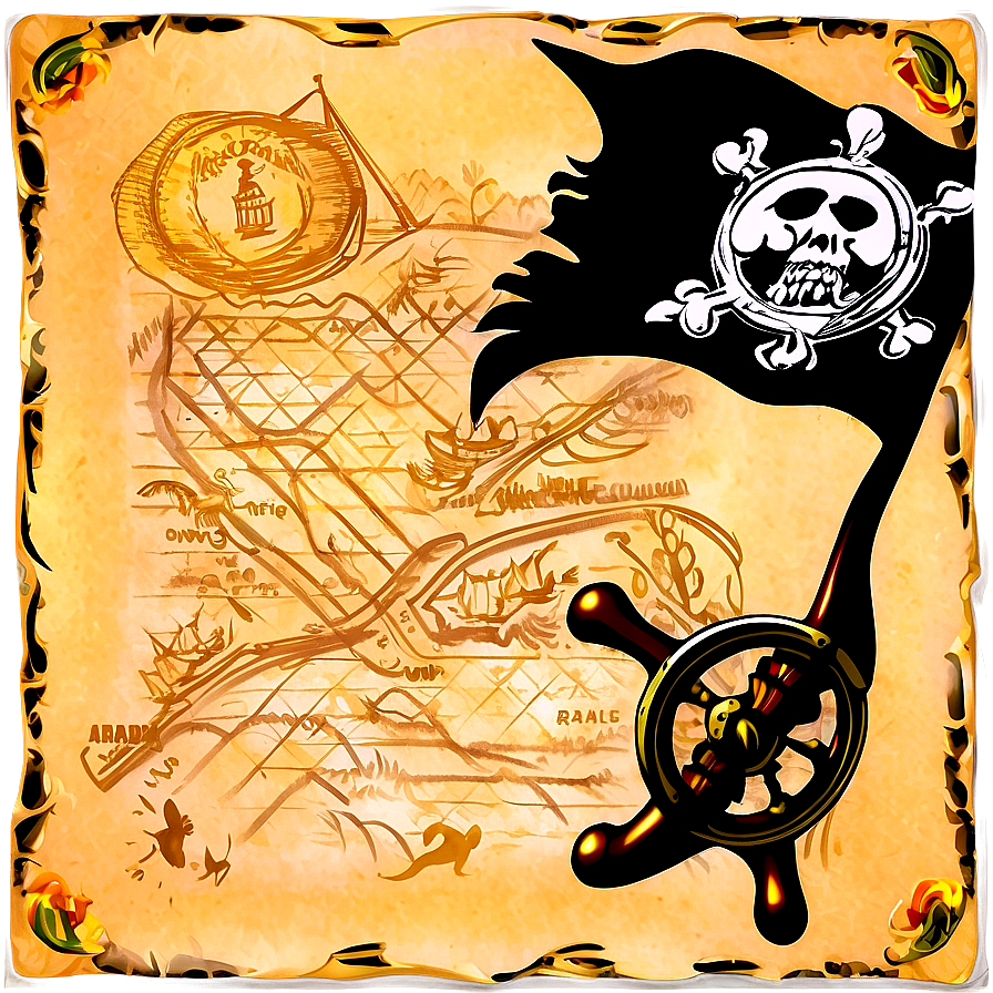 Vintage Pirate Treasure Map Png Nir84 PNG