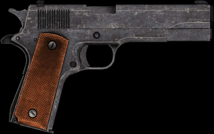 Vintage Pistol Isolatedon Black PNG