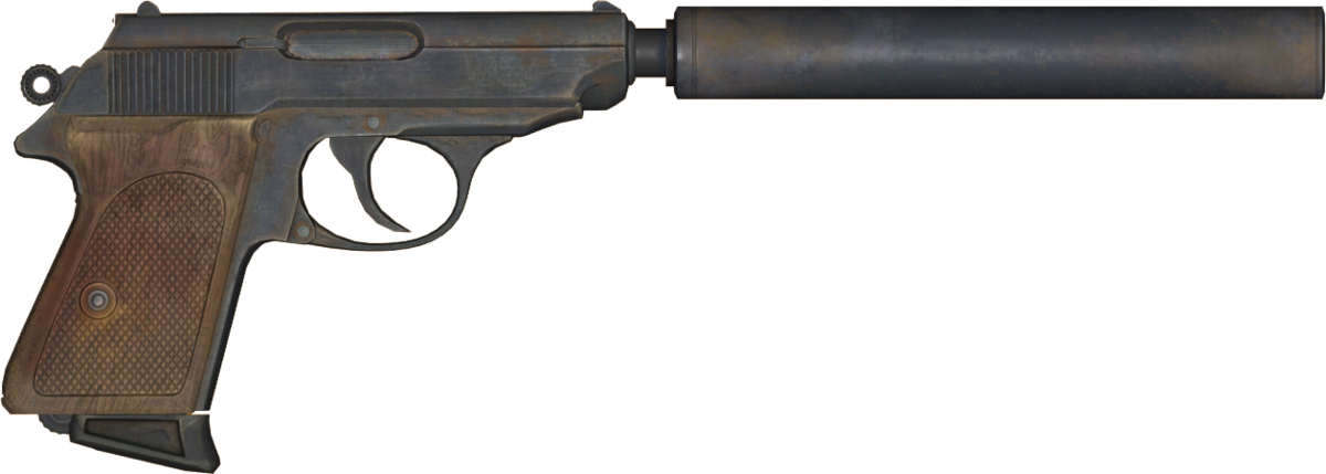 Vintage Pistolwith Silencer PNG